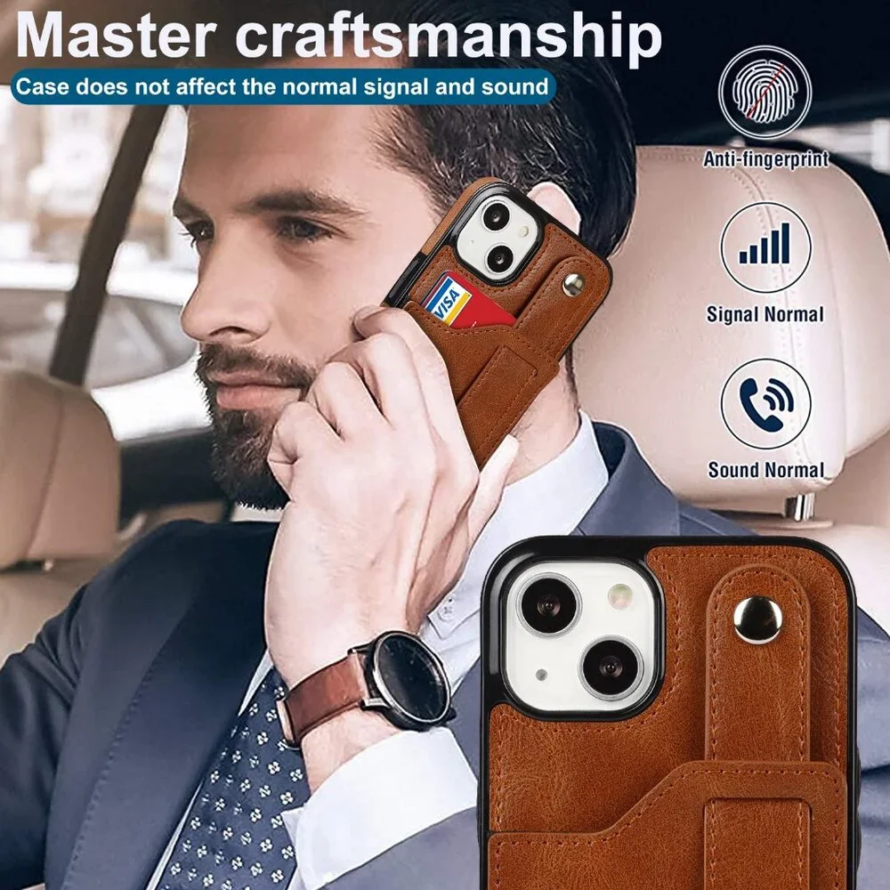 iPhone 13 mini PU Leather Wallet Case with Card Slot | Magnetic Clasp | Kick